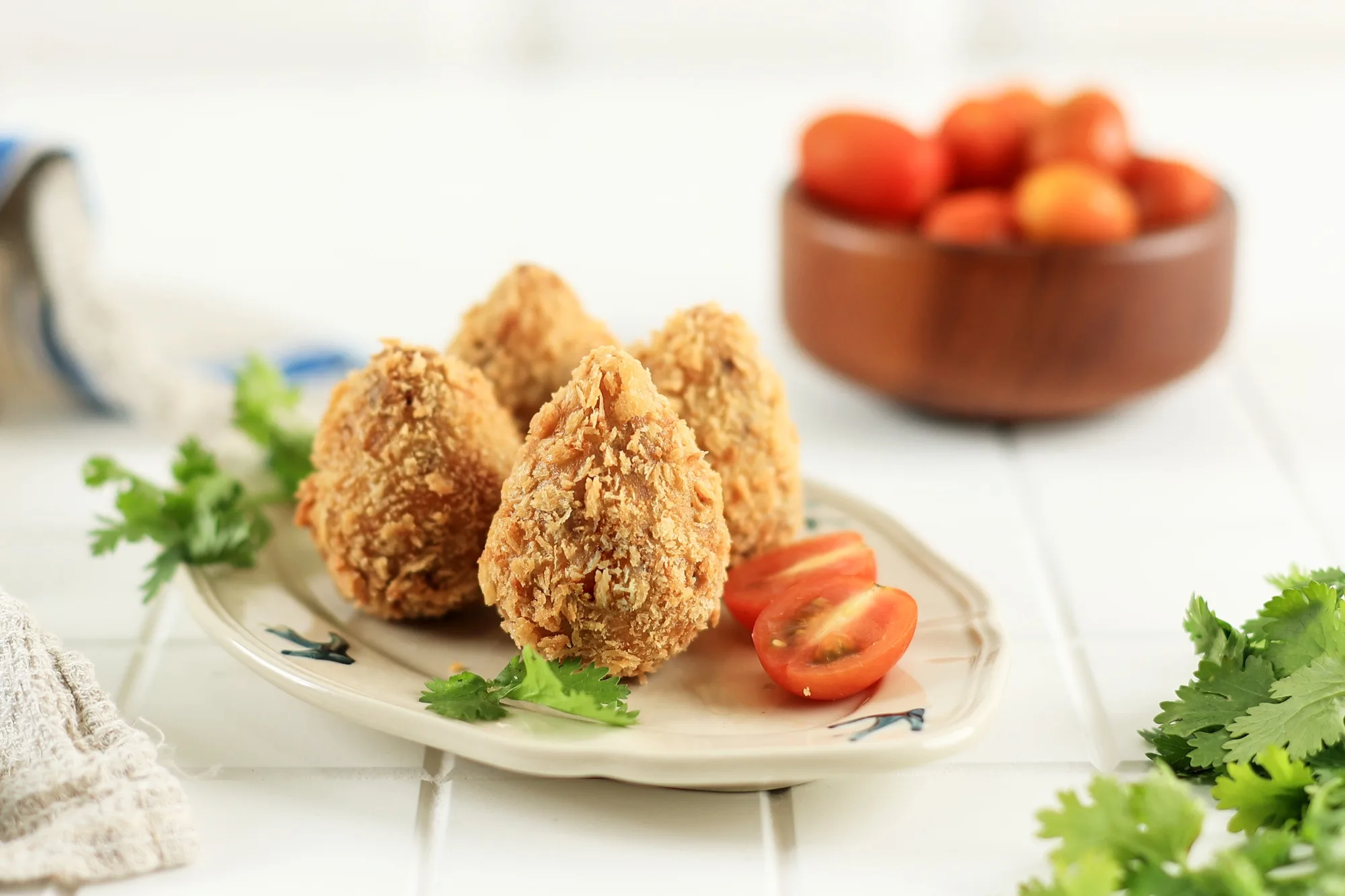 Coxinha. Fried Croquette with Shredded Chicken.